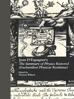 cover image of Jean D'Espagnet's the Summary of Physics Restored (Enchyridion Physicae Restitutae)